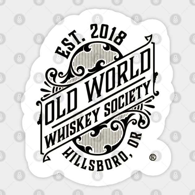 Black OWWS logo Hillsboro Sticker by Old World Whiskey Society